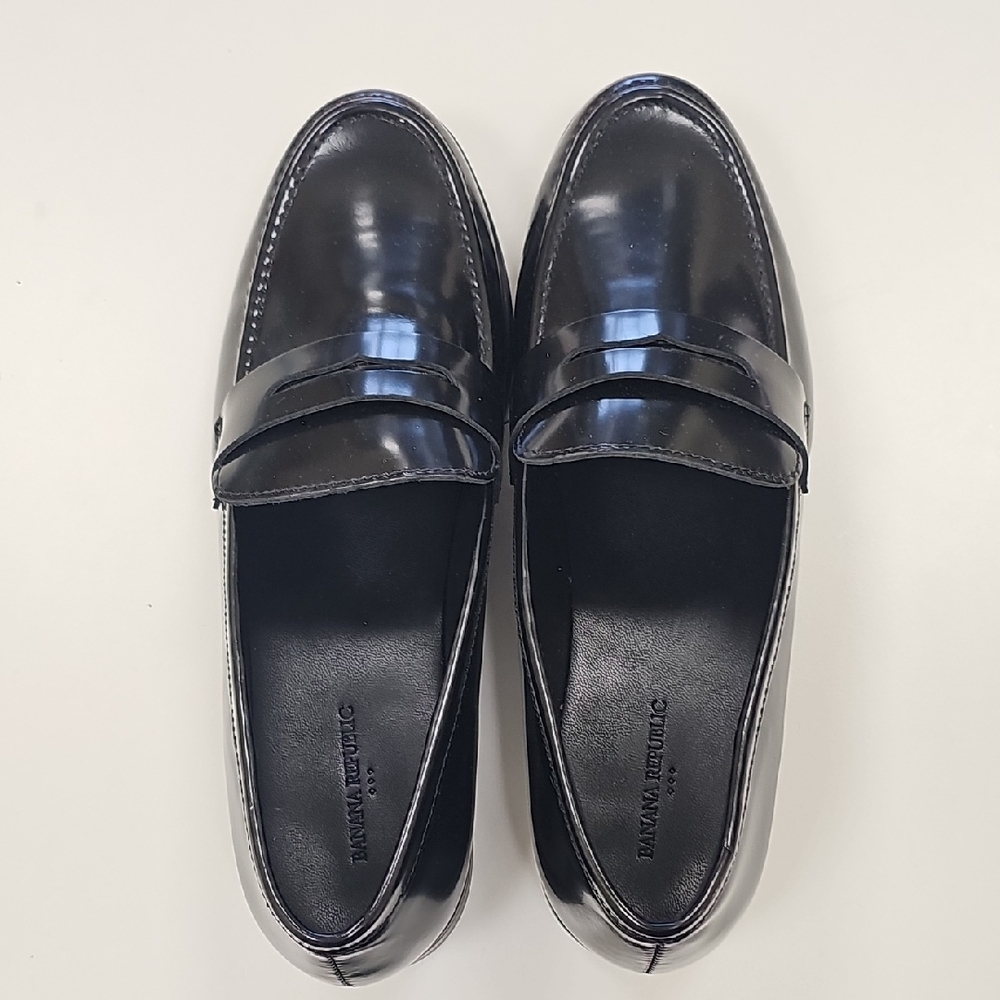Banana Republic Glossy Black Men's Slip-Ons